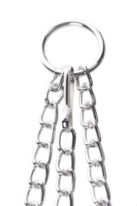 Серебристо-чёрные зажимы для сосков с кольцом для пениса TOYFA Metal - ToyFa - купить с доставкой в Находке