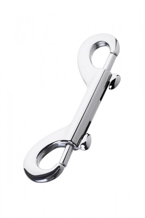 Серебристый двухсторонний карабин TOYFA Metal - ToyFa - купить с доставкой в Находке