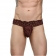 Мужские коричневые кружевные трусы-тонги - La Blinque купить с доставкой