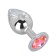 Большой стальной плаг с розовым кристаллом Pink Bubble Gum - 9,5 см. - Erotic Fantasy - купить с доставкой в Находке